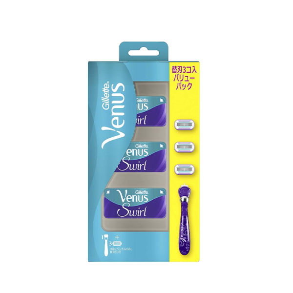 آلة حلاقة نسائية Gillette Venus Swirl مع 3 شفرات احتياطية – !