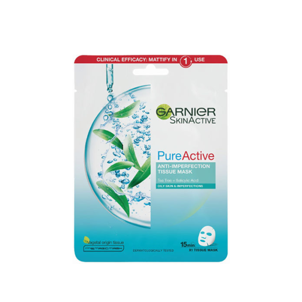 ماسك غارنييه بيور أكتيف للبشرة الدهنية/Garnier Pure Active Sheet Mask – Oily Skin