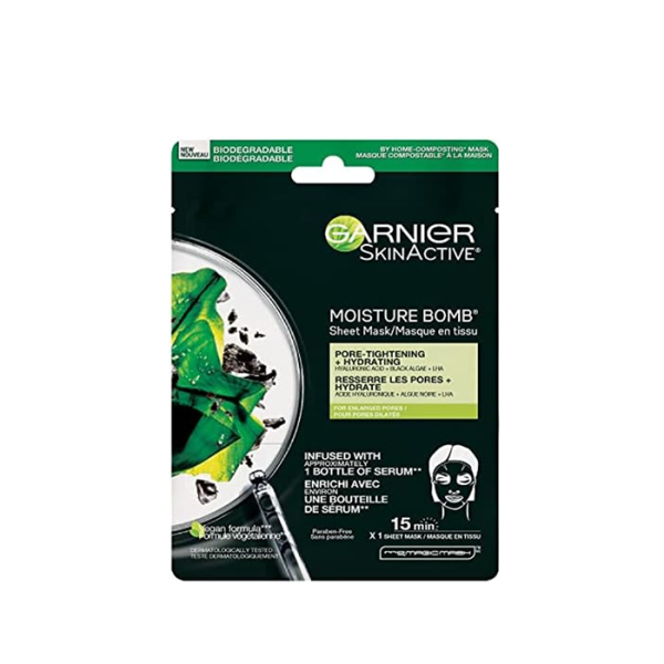 ماسك غارنييه الأسود بالفحم المنقّي/Garnier Pure Charcoal Black Sheet Mask