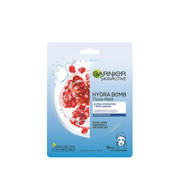 ماسك غارنييه هيدرا بومب للبشرة الجافة والعطشى/Garnier Hydra Bomb Sheet Mask – Dehydrated Skin