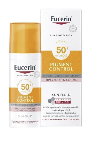 يوسرين – واقي شمس فلويد للحماية من الشمس SPF 50+ للتحكم بالتصبغات (Eucerin Pigment Control SPF 50+ Fluid 50 مل)